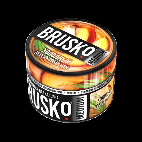 Бестабачная смесь Brusko Холодный Персиковый Чай Medium 50 грамм в Краснодаре