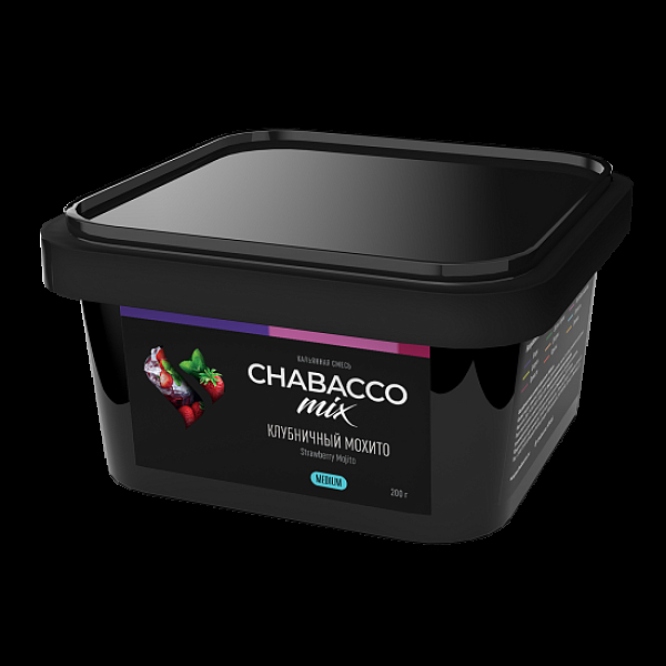 Бестабачная смесь Chabacco Mix Strawberry Mojito Клубничный Мохито  Medium 200 грамм в Краснодаре