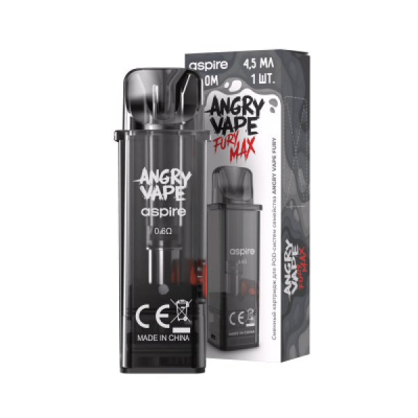 Картридж Angry Vape Fury Max Чёрный 45 мл 0.6 Ом ( 1 шт.) в Краснодаре