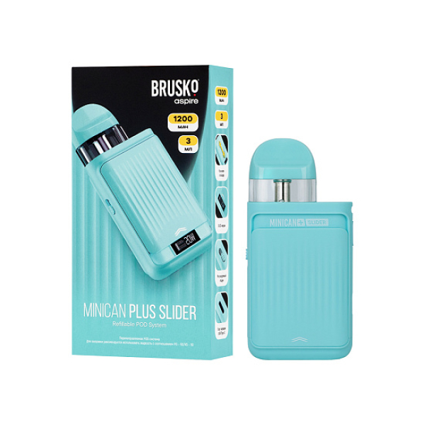 POD-система Brusko Minican      Plus Slider Бирюзовый в Краснодаре