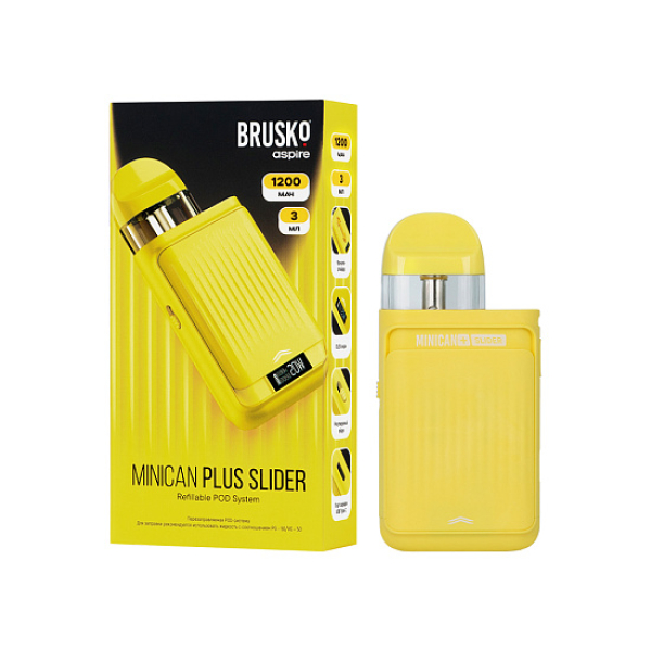 POD-система Brusko Minican      Plus Slider Жёлтый в Краснодаре