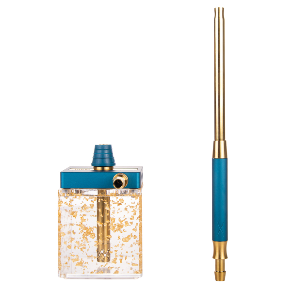 Кальян Hoob Subatom Marine Blue X Gold | Cube Mini Gold в Краснодаре