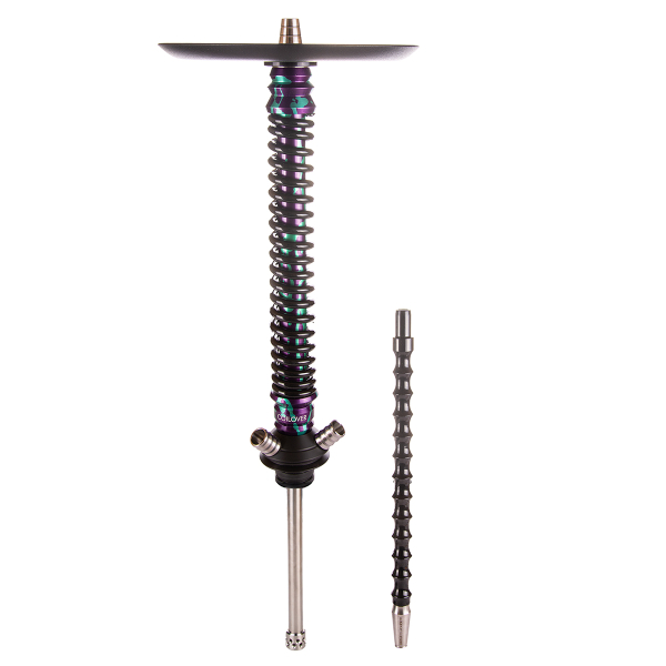 Кальян Mamay Customs Coilover Большой  Пурпурный/бирюзовый Сплеш Чёрный в Краснодаре